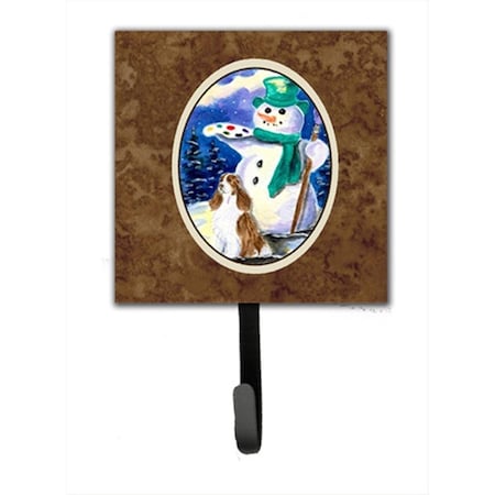 Jensendistributionservices Artist Snowman With Springer Spaniel Leash Holder Or Key Hook MI1657516